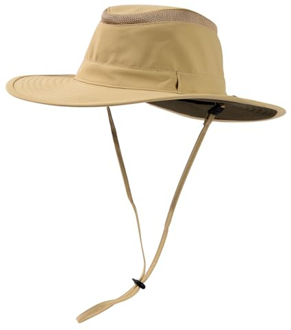 TOP-EX Waterproof Wide Brim Sun Hat for Men Women Fishing 95588 Khaki L/XL