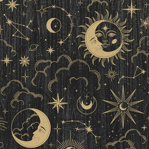 LZH-LP Papier Peint Autocollant, 44x300CM Papier de Contact Amovible et Collant Ciel étoilé Vert Film Décoratif Amovible pour Meubles D'armoire