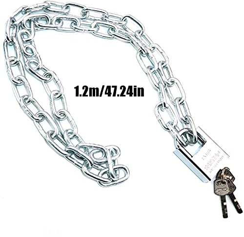 Lucchetto con chiave Lucchetto piccolo, Lucchetto a catena audace e lungo, lucchetto di sicurezza antitaglio e antifurto in acciaio,(1.2m)