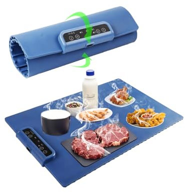 Warmhalteplatte für Speisen, Tragbare Lebensmittel-Wärmatmatte, Rollbare Silikon Wärmeplatte mit Einstellbarer Temperatur, Elektrischer Speisenwärmer für Buffet mit vollständiger Oberflächenheizung