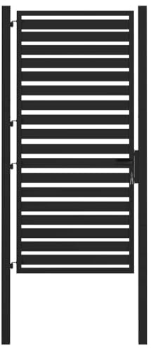 vidaxl Garden gate Lockable Aluminum 100x180 cm - Black Outdoor Fence Entry