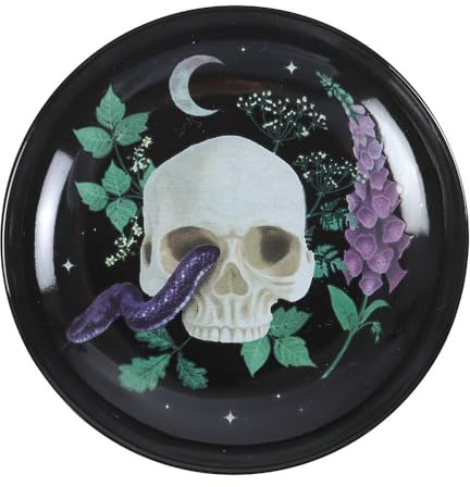 Something Different Wholesale Venom & Vines Skull Trinket Dish – Gothic Ceramic Design – Snake Motif – Great for Jewellery, Keys & Small Items – Ideal for Gothic & Alternative Décor Enthusiasts