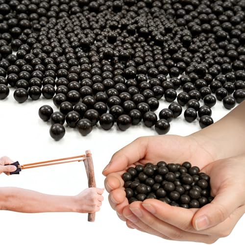 Zmpkhba 5.5 LB 3/8 Inch Slingshot Ammo, Natural Clay Sling Shot Ammo Balls for Hunting, Target Practice, Outdoor