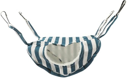 Cabilock Hamac Suspendu pour Petits Animaux Lit Chaud en Polaire et Lin Facile à Installer pour Cages de Furets et Cobayes Accessoire Confortable