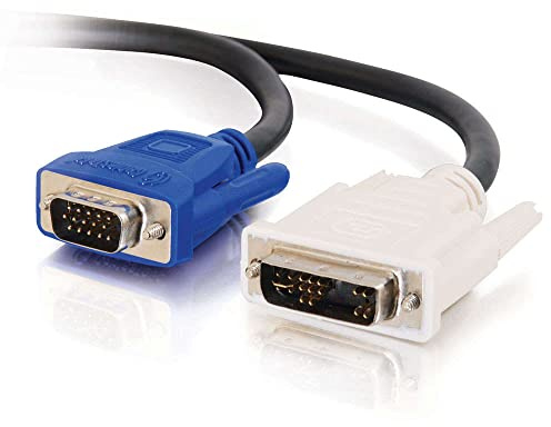 C2G 26954 DVI Male to HD15 VGA Male Video Cable, Black (6.6 Feet, 2 Meters)