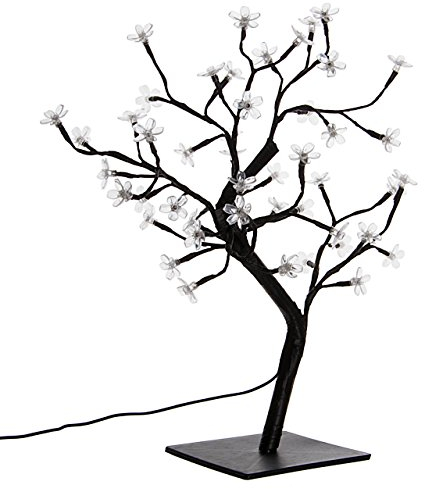 48 LED Baum mit Blüten Blütenbaum Lichterbaum weiß 45 cm hoch Trafo IP20 Timer Weihnachtsbeleuchtung Weihnachtsdeko Lichterdeko Xmas