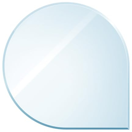 raik Kamin Glasplatte Tropfen 125 x 125 cm ESG Sicherheitsglas transparent inkl. Facette Funkenschutz Bodenplatte für Kaminofen Holzofen Feuerstelle 1250 x 1250 mm
