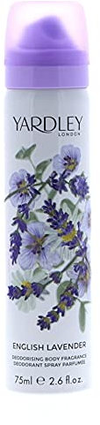 Yardley English Lavender Body Spray, 75 ml, Pack of 2 (packaging may vary)