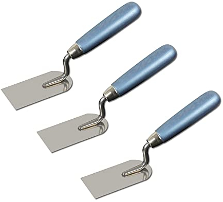 DEWEPRO 3er Set Gipserspachtel 50 mm – Edelstahl Stuckateurspachtel Mit Holzgriff – Rostfreie Spachtelkelle Für Gips, Putz & Stuckarbeiten – Handliche Putzerkelle Für Handwerker & Heimwerker