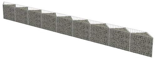 vidaXL Mur de Gabion Acier galvanisÃƒ 630 x 30 x 50 cm