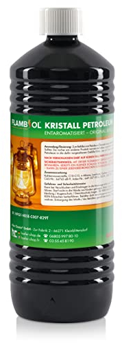 Höfer Chemie FLAMBIOL Gereinigtes Petroleum 1 L Heizöl - Entaromatisierte Qualität - Für Campingheizung, Petroleumlampe & Grillanzünder - Rußfreie Verbrennung
