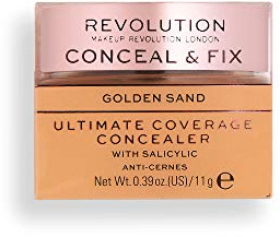 Revolution Beauty London, Conceal and Fix, Ultimate Coverage, Concealer, Golden Sand, 11g