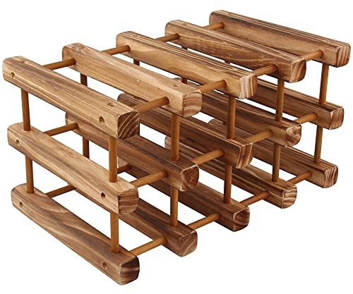 Pevfeciy Portabottiglie Vino Legno, Porta Bottiglie Componibile, Ampliabile, Per 12 Bottiglie di Vino, Accessori Casa Arredamento,A