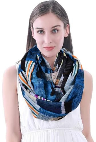 Dawwoti Women Infinity Loop Scarf Plaid Floral Scarf Shawl for Ladies Lightweight Infinity Scarf
