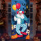 DPKOW Terror Payaso Pancarta para Halloween Decoración Miedo, Puerta Accesorios Casa Embrujada Interior Exterior