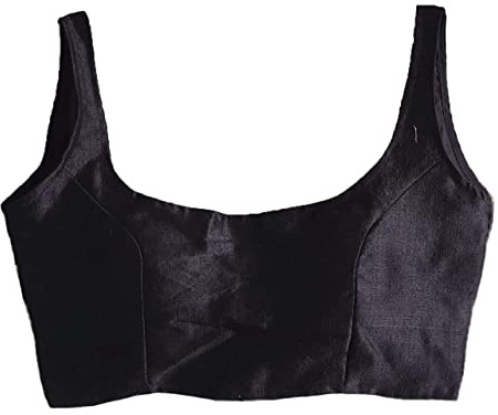 BishtHub Fashion Women's Shining Silk Sleeveless Readymade Blouse for Saree and Lehenga Choli Free Size
