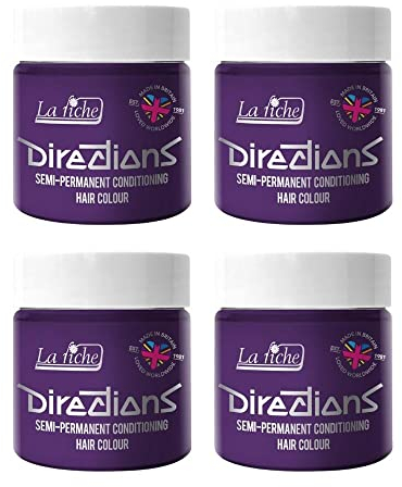4x La Riche Directions Semi-Permanent Hair Color 100ml Tub - Violet