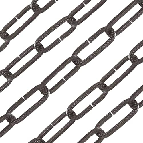 3m Lampenkette Schwarz gehämmert ø 2mm strukturiert Eisen Kette Ringkette Lampenkette Tragkraft 5 kg