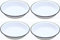 Lucaro Set mit 4 traditionellen 18 cm weißen Emaille Runde Kuchenform Braten Backen, Pastetenschalen weiß Vintage Design, geeignet für Ofen und Herd, spülmaschinenfest, Blech, Blech