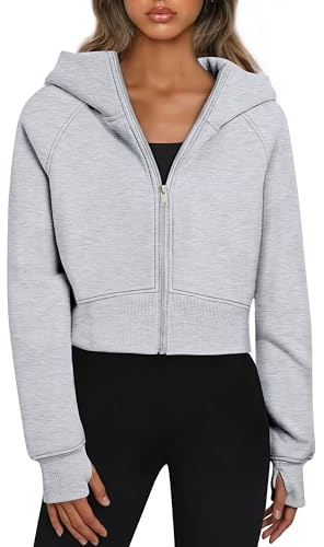 Timuspo kort huvtröja för kvinnor, kort sweatjacka med huva, dragkedja, huvjacka, fleecefoder, huvtröja, dragkedja, höst, vinter, sweatshirt, jacka