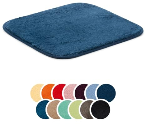 liebling Badteppich, 100% Polyester - Mikrofaser, Serie Santos, 50 x 45 cm,1500 g/m², 30 Grad waschbar, Farbe: dunkelblau