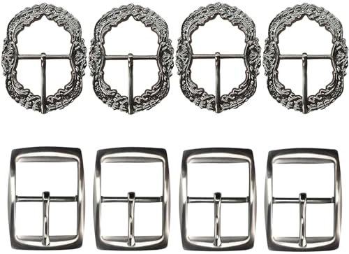 GTNCE 8 Stück Trachten Gürtelschnallen Set, Antik Metall Gürtelschnallen, Retro Ersatzschnalle für Gürtel Herren Damen, chnalle für Lederhosen Trachtenhosen Hosenträger