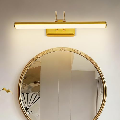 TYhogar Lampada a Specchio da Bagno 42 cm LED Oro, Lampada da Parete Orientabile 12W IP44 Impermeabile, Moderna per Cucina Armadio