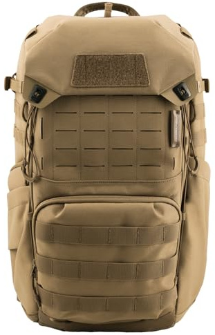 PGYTECH OneMo TAC Zaino Fotografico Tattica 25L Zaino per Fotocamere Impermeabile per Fotocamere DSLR/SLR/Mirrorless, con Scomparto Laptop 15,6, Copripioggia, Portatripode, Marrone Lupo