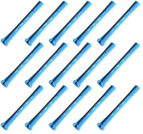 Gogogmee Juego de 60 Rulos de Plástico para Permanente con Fundas y Bandas Elásticas, Varillas para Ondas Frías 0,9x8,2 Cm, Herramientas de Peluquería para Uso Profesional y
