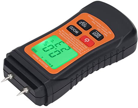 Humidimètre pour Bois, Humidimètre Numérique Portable de Type Broche pour Bois, écran LCD rétroéclairé, Détecteur de Fuite D'eau, Testeur d'humidité pour Matériau de Construction e