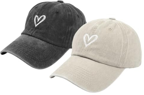 HTTDSLF 2 PCS Cappello da Baseball da Donna Uomo, Cappellino con Visiera, Berretto Donna Uomo, Berretto da Baseball Unisex, Regolabile Casuale Cappellino, Taglia Unica, con Sciarpe