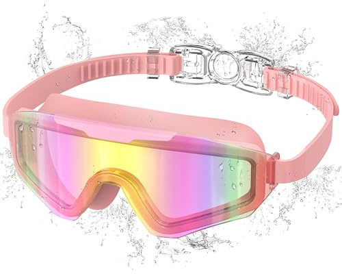 Ambienden Gafas Natación Niño 3-14 Años, Antivaho UV, Ajuste Rápido | Para Niños 3-14 Años, Lentes Antivaho, Protección UV, Ajuste Fácil, Junta Silicona