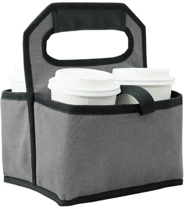 Tewzafiya Coffee Cup Holder | Foldable Drink Bag - Reusable Coffee Cup Holder for Delivery, for Outdoor Activities Parties Patios Porches Gardens Hiking Camping