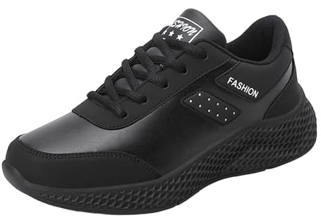 Generico Scarpe per Fascite Plantare Ginnastica Donna Scarponi da Scarpe Calde Scarponi da Sci 'Aperto Ispessimento Sneakers Zeppa Donna Sneakers Running Camminata (Black,38)