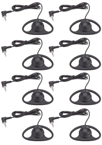 Asixxsix Enkelöra Hörlurar med Mikrofon, 3,5 Mm L-formad Plugg Mono öronsnäcka för Bärbar Dator Smartphone Surfplatta, Lätt öronkrok Headset för Samtal Spelturer, Single Side Headset (8 st)