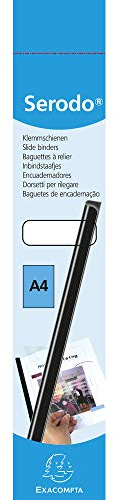 Exacompta 129780E 25er Pack Serodo Klemmschienen 12 mm DIN A4 für Bewerbungen, Dokumente etc.