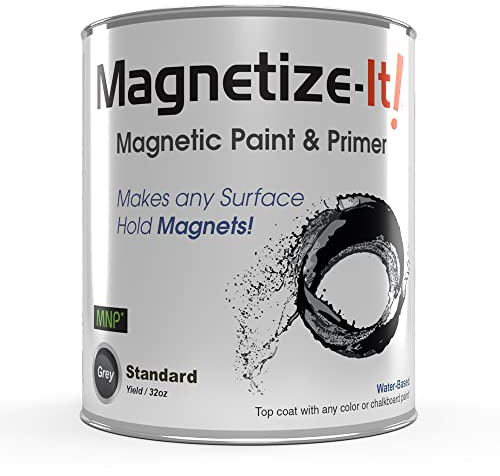 Magnetize-It! Magnetic Paint & Primer (Water Based) – Standard Yield 32oz, MISTD-1530 Grey