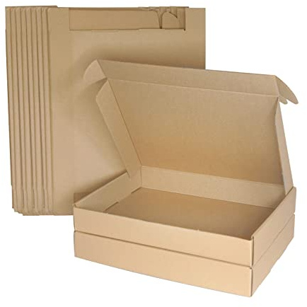 15 Piezas Cajas de envío de cartón corrugado, pequeñas cajas de paquetes 320x222x46mm, A4 C4 cajas de embalaje de correos para negocios, envío, almacenamiento o regalos