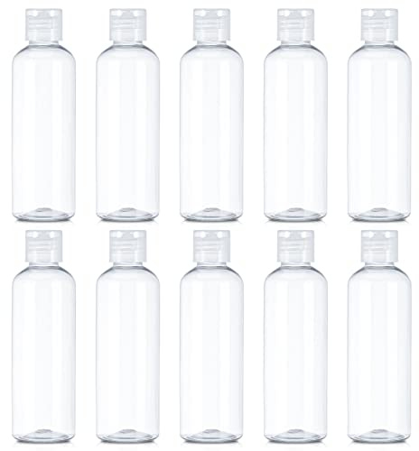 Dacitiery 10 Pcs 100 ml Clear Travel Bottle Empty Transparent Containers Flip Cap Clear Refillable Travel Bottles for for Travel, Toiletries, Liquid, Cosmetic