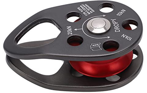 Drfeify Poulie d'escalade, Poulie D'oscillation Fixe Simple en Métal Robuste Portable pour L'extérieur