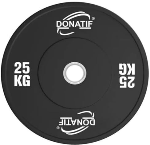 Donatif Discos Pesas ø50 mm Bumper, Platos de Pesas Olímpicas, Plato de Pesas Engomado en Goma, Discos Peso Para Pesas y Mancuernas 5-10-15-20-25 kg