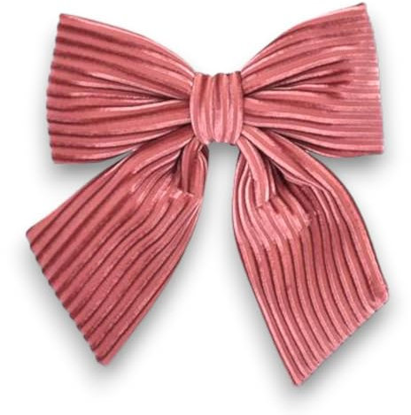 Generico Fiocco di Natale in Velluto Rosa Antico Imbottito Decorazione Puntale Albero di Natale Fuori Porta Coccarda Ghirlanda addobbo Natalizio (34 cm)