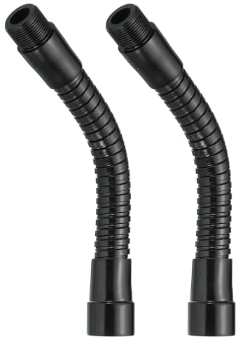 PATIKIL 6 Microphone Gooseneck, 2Pcs 5/8-27 Thread Metal Universal Hose Flexible Arm Gooseneck Tube Extension for Multifunction DIY, Black