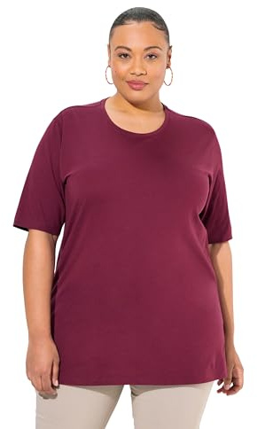 Ulla Popken dam T-shirt, Rundhalsausschnitt, Relaxed, Halbarm T-tröja