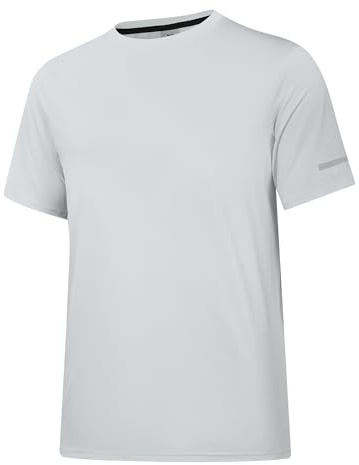 Holure herr UPF 50+ kortärmad badtröja utslagsskydd för män UV badskjortor snabbtorkande vatten t-shirt, Grå, XXL