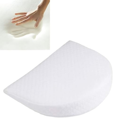 Soodie&Zuzu's Bassinet Round Wedge Pillow, Memory Foam Anti Reflux & Colic Cushion with Cotton Cover - 31 × 29 × 7.5 CM For Pram, Crib & Cot