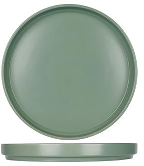 Cosy & Trendy - Juego de 6 platos planos de gres ALTO, verde, D26 cm