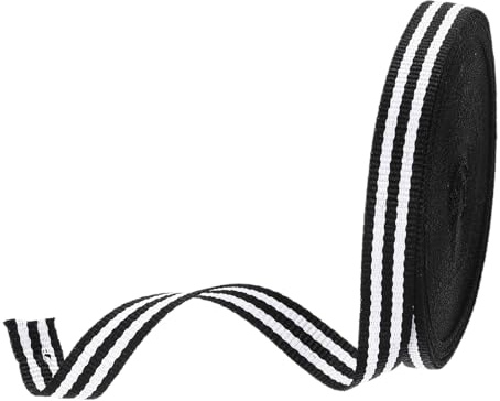 PATIKIL Nastro Grosgrain 3/8 Bianco E Nero A Righe 10 Iarde Design A Doppia Faccia In Poliestere Per Fiocchi Regali Decorazioni Natalizie Fai Da Te