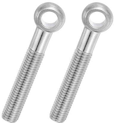 PATIKIL 2 Pz Bullone Ad Occhiello Girevole Con Spalla M12x80mm, 304 Acciaio Inox Metrico Mezza Filettatura Occhiello A Scorrimento Vite Per Sollevamento Bulloni Di Rinvio, Argento