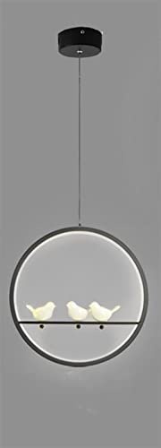 PCLXQ Luces colgantes, Moderno - Luces colgantes LED Bar Comedor Suspensión Luminaria V-intage Loft Bird Colgante Lámpara colgante Lámpara de araña(C Black Dia30cm,Warm)